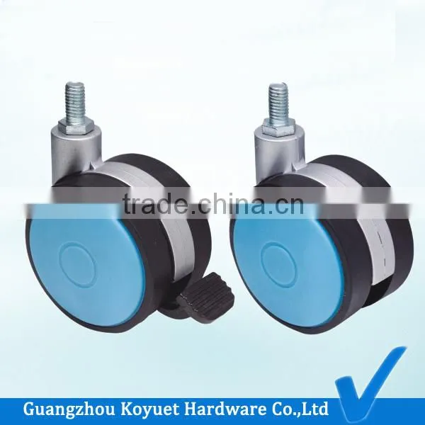 KOYUET with Brake Blue Nylon Top Plate 2.5 inch Heavy Duty Furniture Caster