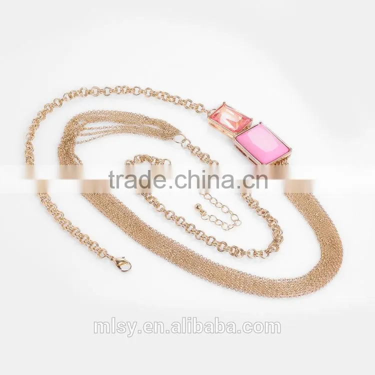 Beautiful women Chain copper Color Pearl ornament aluminum chains Brightness F1-80037