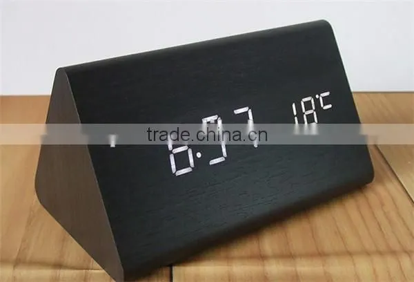 low price wooden alarm clock for gift clock