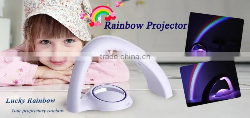 Room Decoration Magic Colorful Rainbow LED Night Light Projector /Night Light For Kids