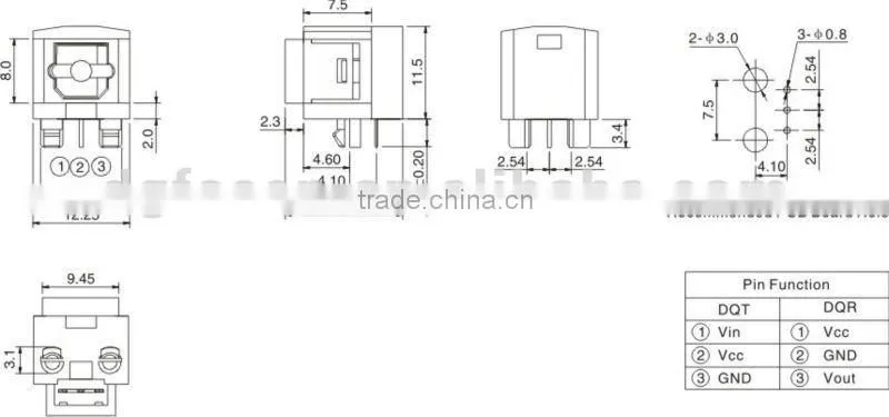 AV connector socket / optic fiber jack DQT(R)-012