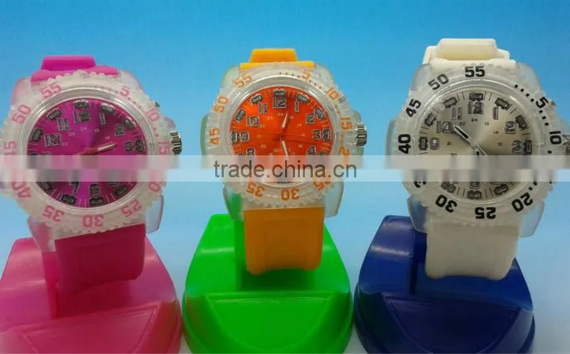 Fashion led light up silicone sanda watch