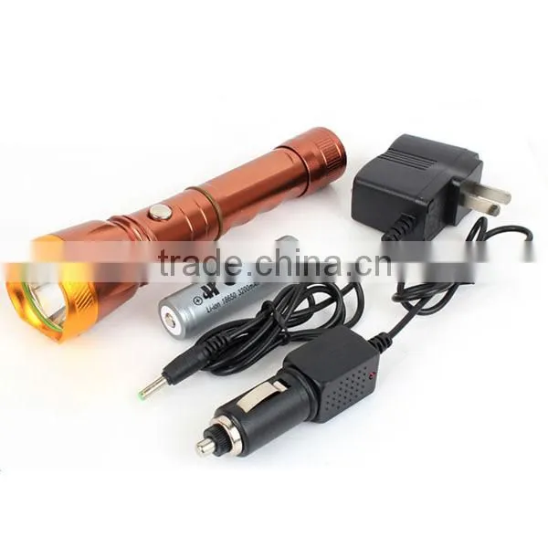 6614 Aluminum Rechargeable Output 18650 Emergency USB mobile Flashlight Power Bank