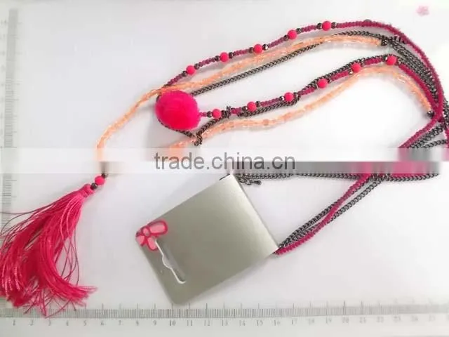 Charming beaded chain pendant statement necklace