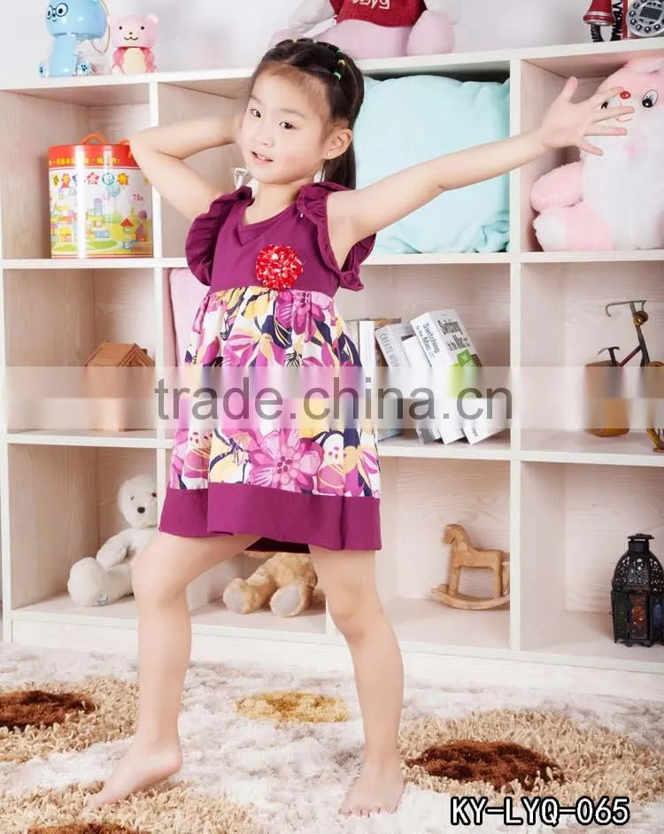 Latest Fashion Baby One Piece Cotton Frocks Designs Kids Summer Printed Girl Dress