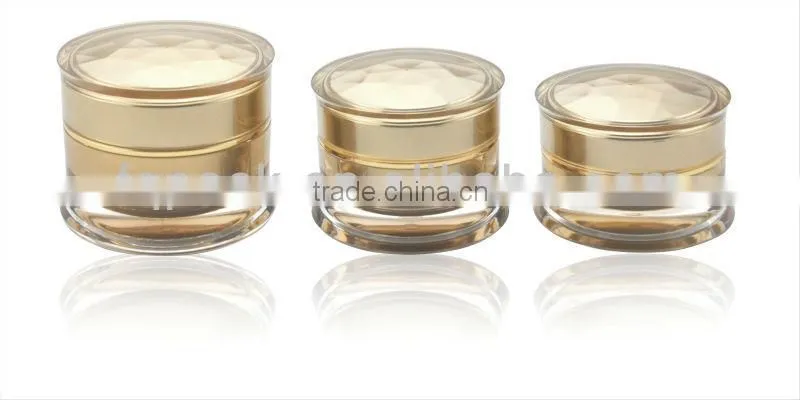 Gold acrylic empty container for cosmetics