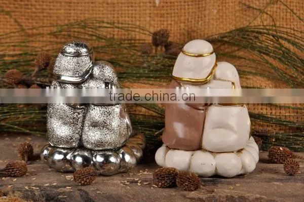 Resin nativity set candle holder