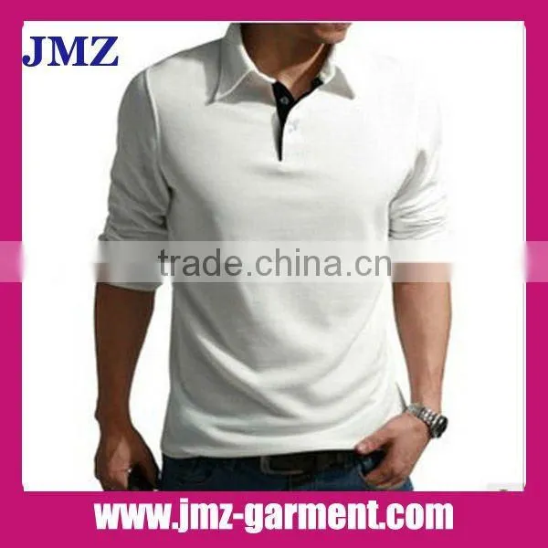 100% cotton long sleeve men's polo shirt