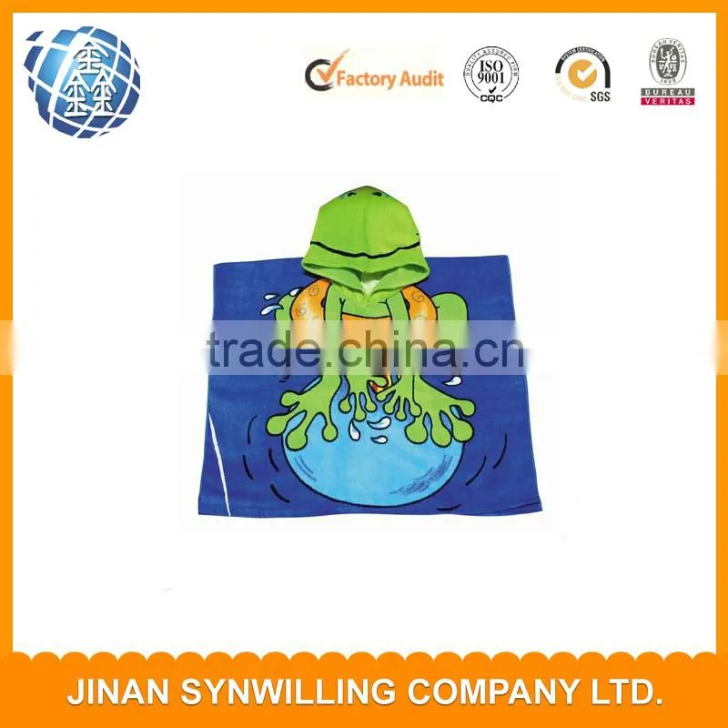 printed poncho hooded beach towel for kids