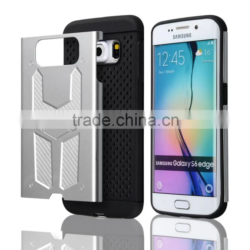 C&T Hybrid Metallized Bumper Brushed Dual Layer Portective Cover for Galaxy S6 Edge+ (Plus)