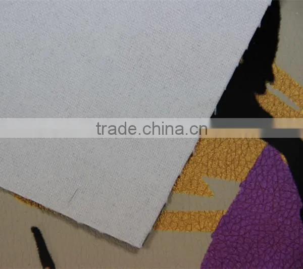 Transfer flocked PU synthetic leather for sofa and home decoration usage
