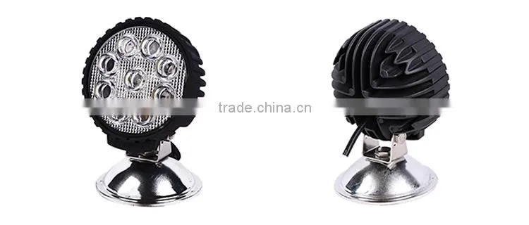 12v 24v Super bright waterproof round 27w led work light for tractor