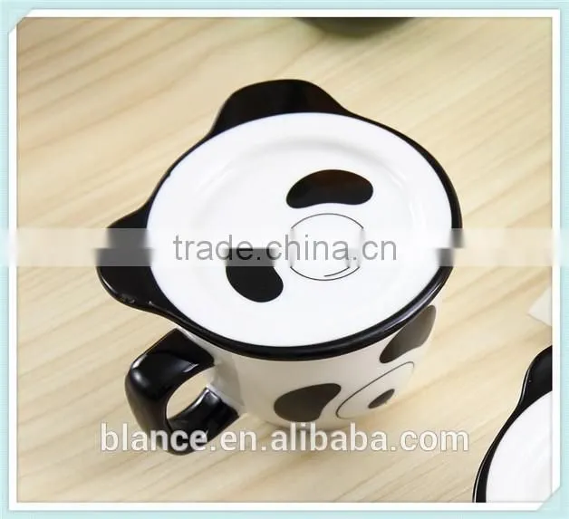 ceramic cute panda mug with panda face shape