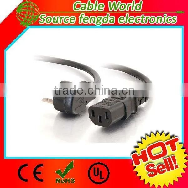 90 degree USA power cord NEMA 5-15P to IEC320 C13 125V 10A 18AWG