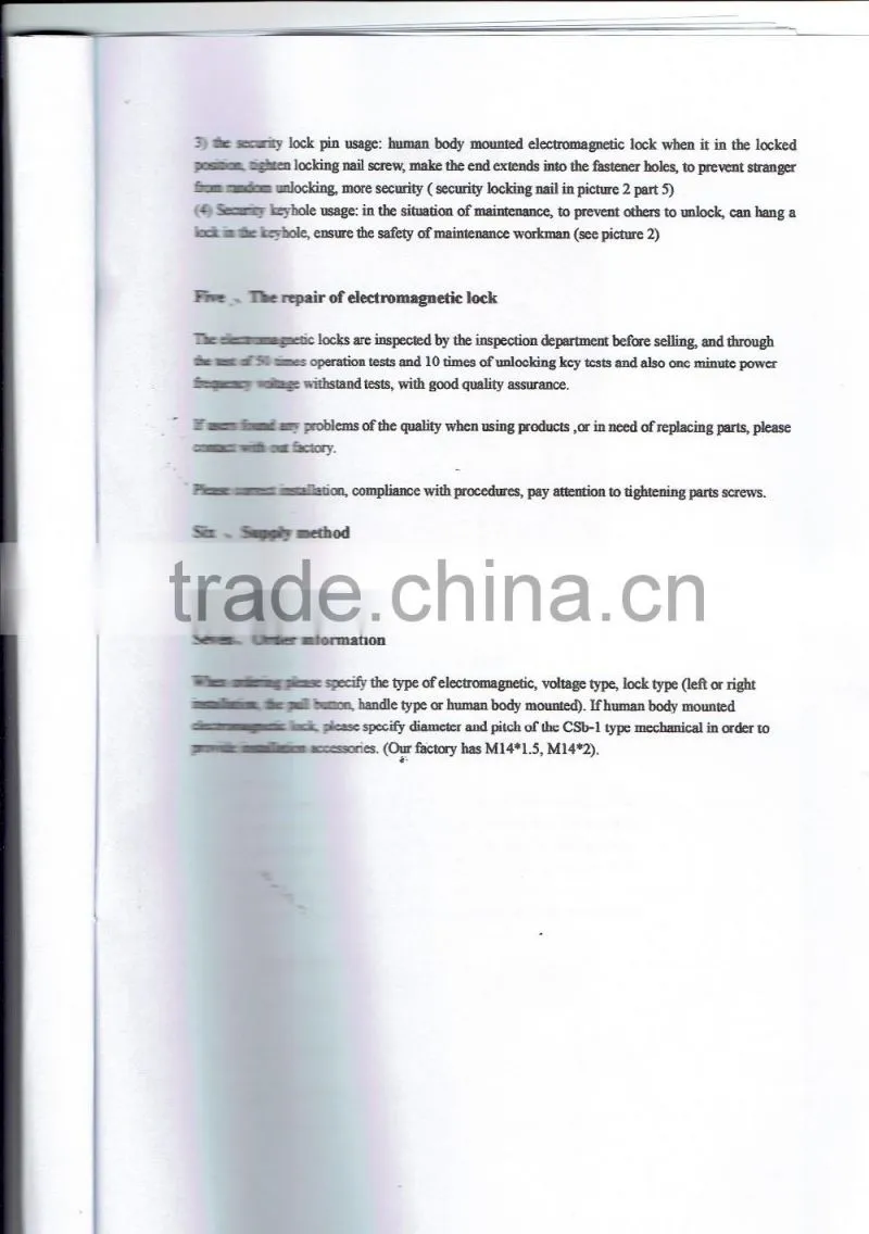 High quality products led electromagnetic door lock