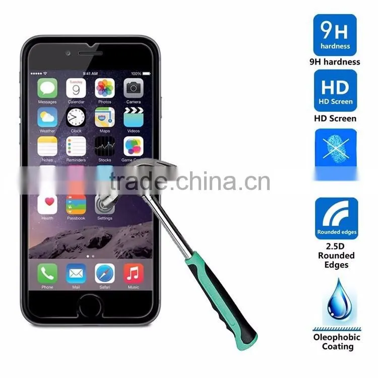 Waterproof anti glare tempered glass for iphone 6s 0.2mm anti-shock screen protector, anti blue light screen protector