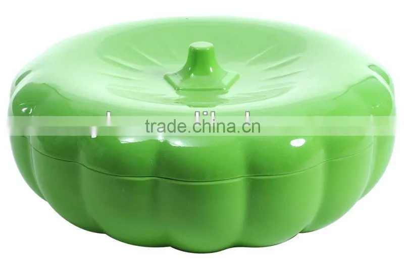 12" colorful pumpkin shaped sectional melamine candy plate