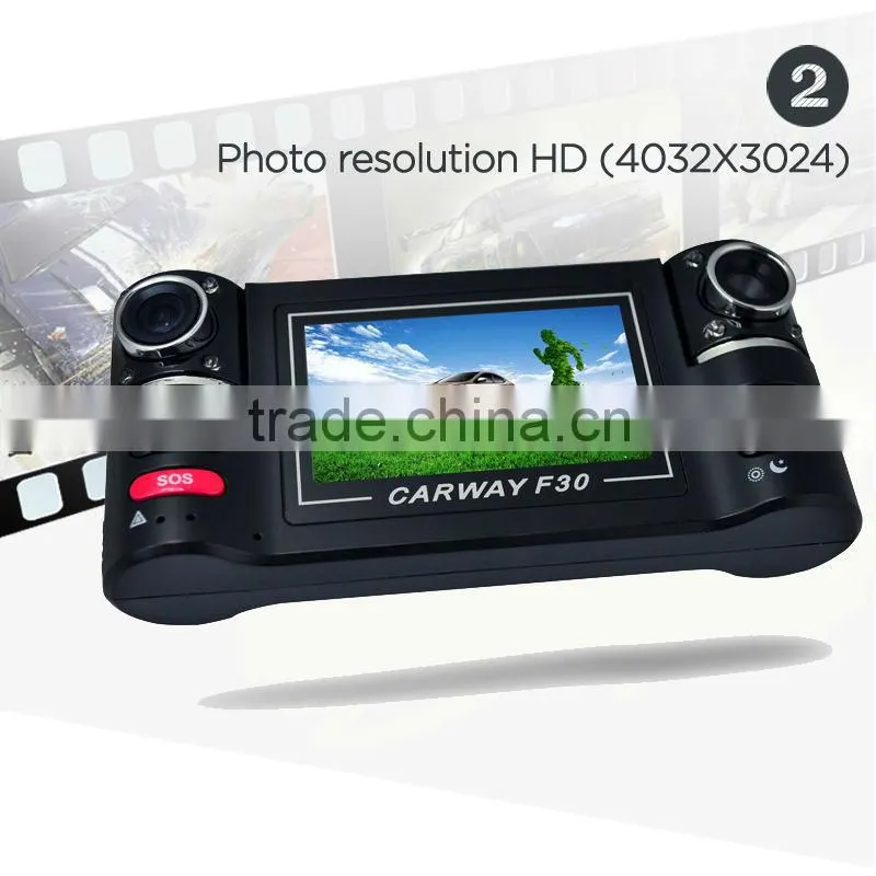 2.7 inch digital zoom dual-lens install camera in car