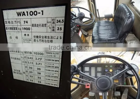 WHEEL LOADER USED KOMATSU WA100 -1 JAPANESE FRONT LOADER 1.2m3 BUCKET SIZE