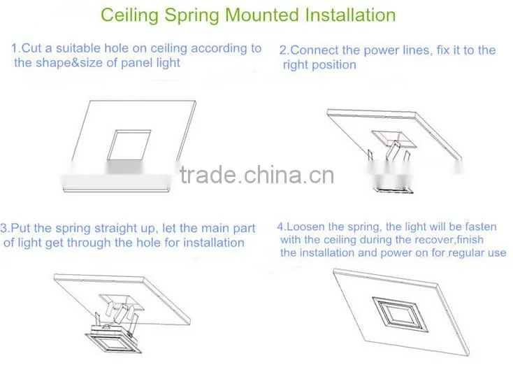 Spring mounted Ceiling Led Panel Light 300x300mm TUV GS CB CE RoHS SAA