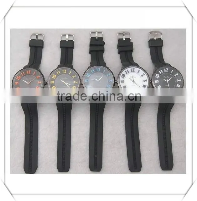 cheap goods from China high quality silicone band big number on the dial men's watches in alibaba express