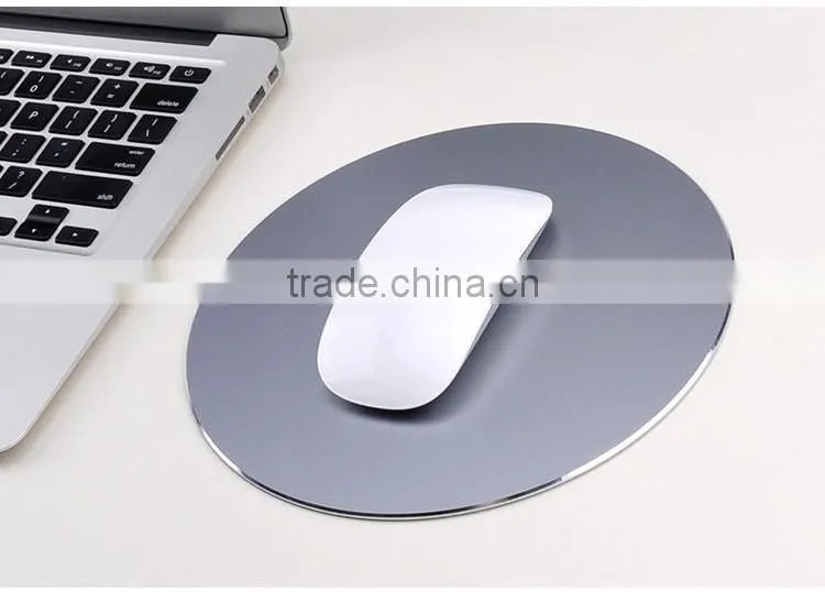 2016 TOPSHION New high quality metal mouse pad/rubber base aluminium alloy on top mouse mat