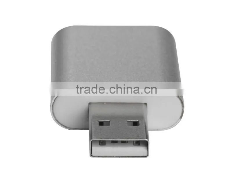 Top Grade External USB Audio Adapter Sound Card with Stereo Headphone/Speaker and Mono Microphone Jacks(Aluminum casing)