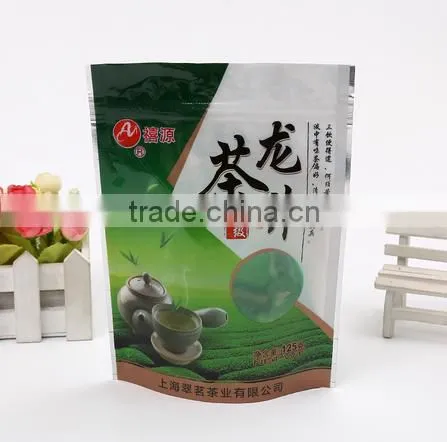 Distinctive aluminum foil lining chinese tea bag with zipper