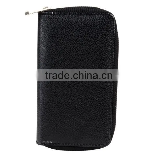 double zipper leather pouch of phone wallet