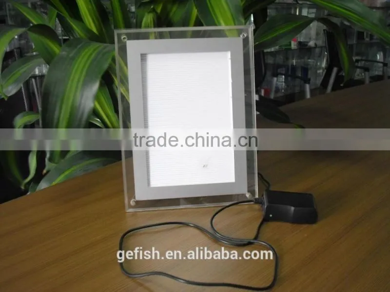 High quality LED light acrylic photo menu display frame