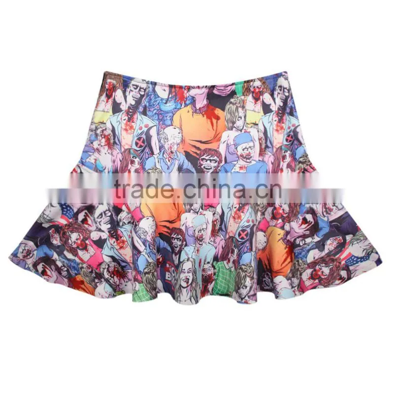 OEM 2015 Women Skirt 3D Blood Human Printing Puff Skirt N15-1