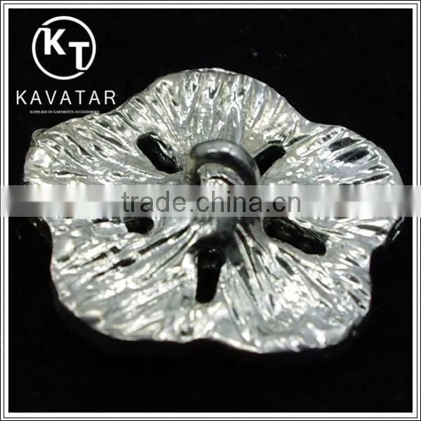 Good quality NK001 metal flower lead free metal shank rhinestone buttons