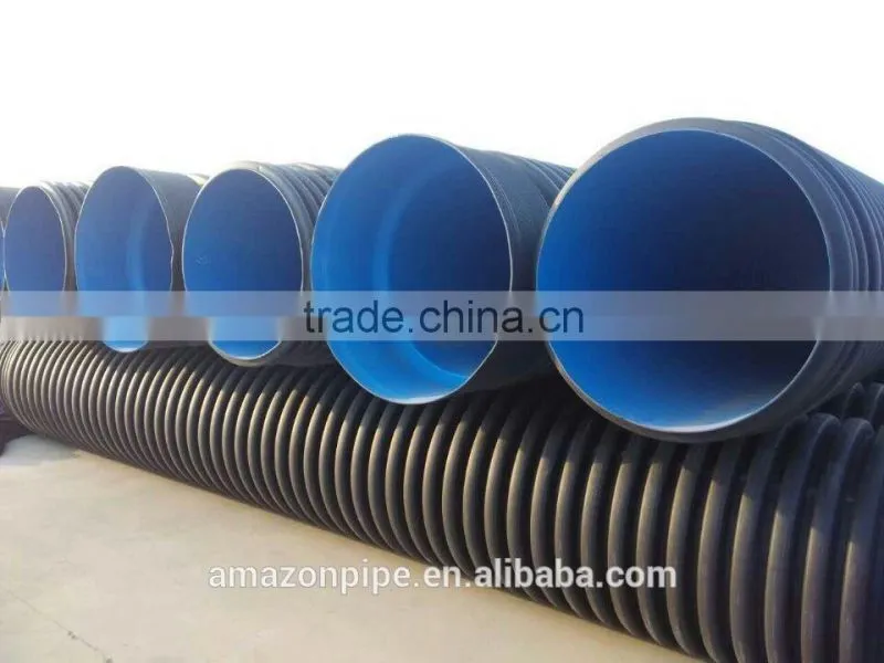 DWC drainage pipe HDPE double wall corrugated pipe SN4 SN8
