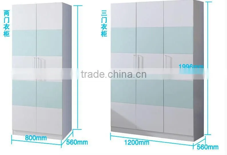 fashion white colorfull design wooden Wardrobe