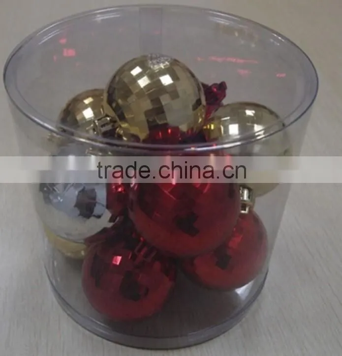 Custom clear PVC cylinder boxes for Christmas balls,transparent PVC tubes