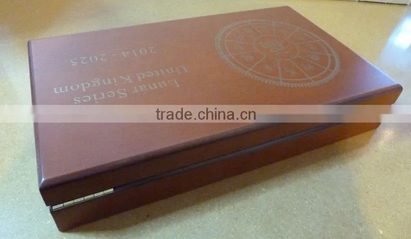 Lunar Series UK Royal Mint Wooden Coin Box for 12 x 1 oz Silver Coins