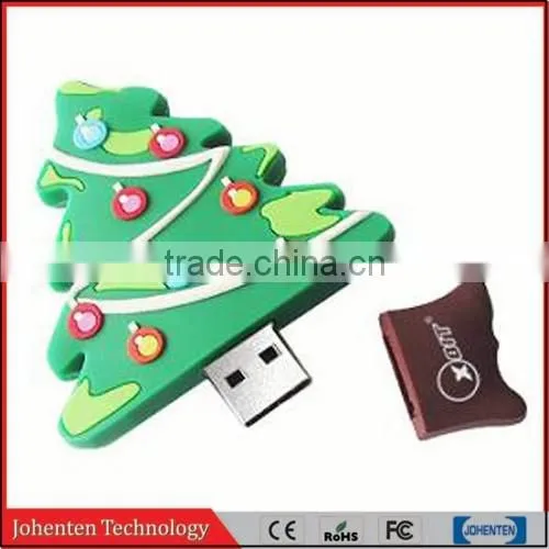 Christmas Style Plastic cartoon anime usb flash drive printing logo fast delivery