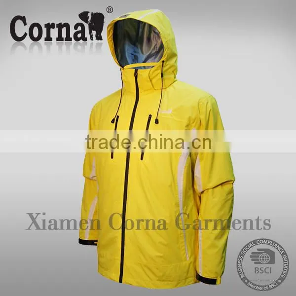 Men hooded yellow lightweight boy winter jacket