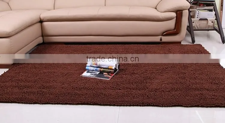 long pile polyester chenille rug