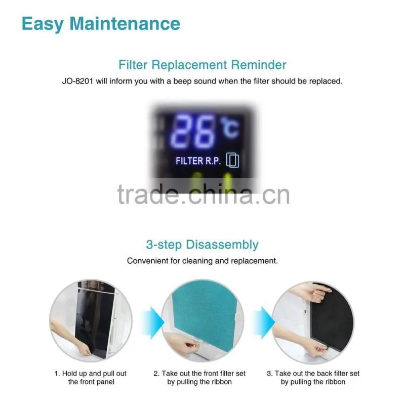 HEPA Air Purifier JO-8201 with 6-stage Purification and Dual Air Quality Sensor