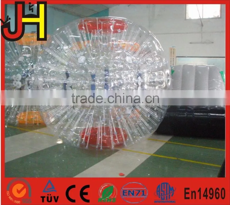 Guangzhou factory price dia 2.6m grass zorb ball, inflatable body zorb ball