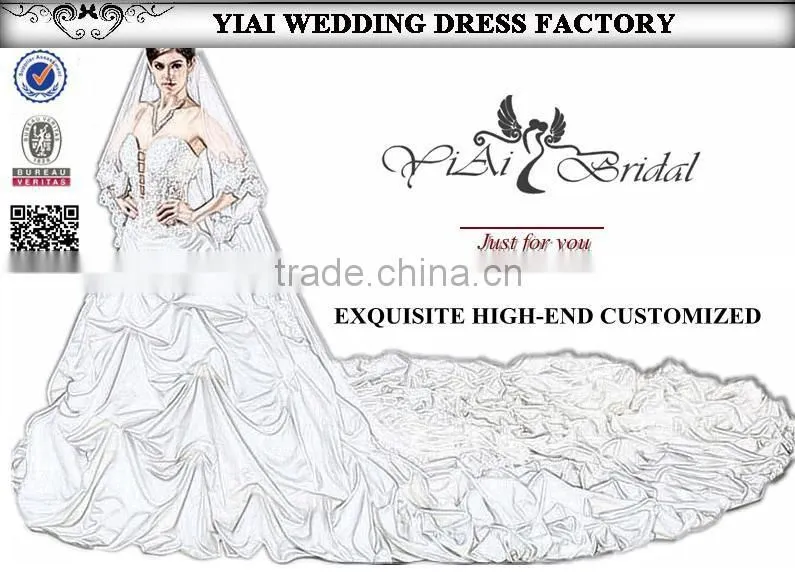 2016 Yiai Luxury Evening Dress Party Dress Applique Dress With Shining Sequins