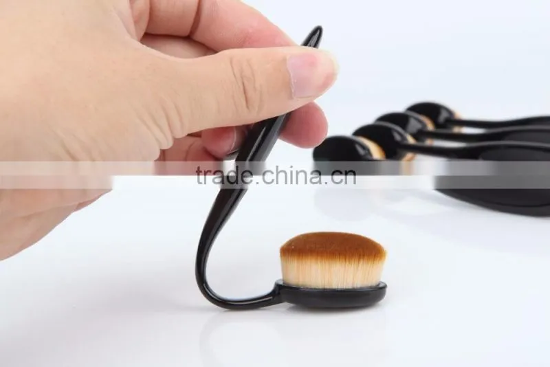 2016 Hot 10pcs Oval Toothbrush Makeup Brush Set Face Use Brush Oval Puff Brush 10 Pcs