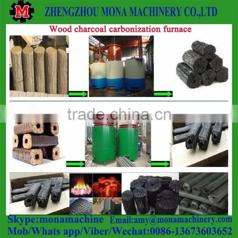 Wood tar oil and exhaust gas collected charcoal carbonization furnace