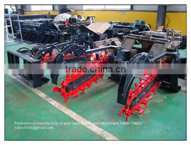skid steer loader attachment chain trencher