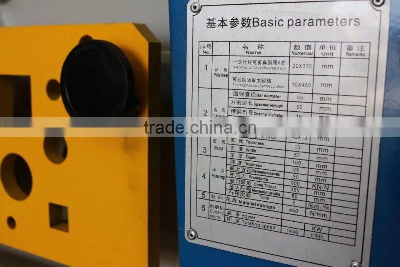 hydraulic Dual Cylinder Hydraulic Ironworker/round /square bar cutting hydraulic ironworkers