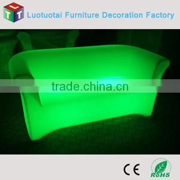 Nightclub Plastic LED Lighted Bar Sofa PE LED Sofa/plastic LED light up chair