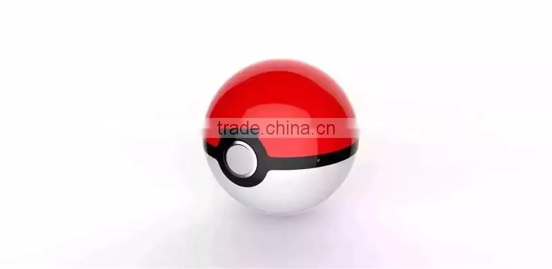 hot new products for 2016 fashion pokemon power bank round ball Pokemon go pokeball night lamp power bank