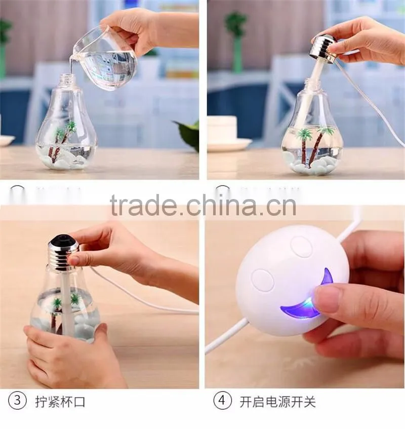 bulb humidifier 2016 Newest Mini humidifier night lights humidifier Colorful bulbs humidifier