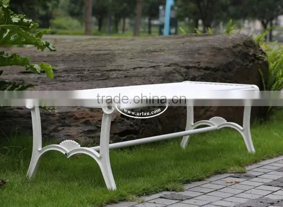 Arlau Cast Aluminum Outdoor Garden Furniture,Iron Bench,Hdpe Bench Seat With Galvanized Steel Legs